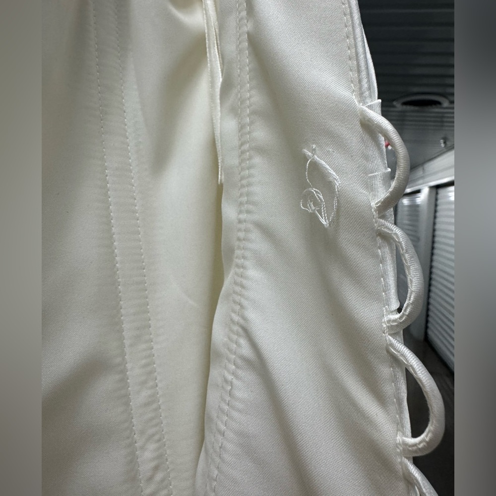 Madison Collection Ivory Satin Wedding Gown – Style 5519 – Size 8 – Corset Back - Picture 12 of 15